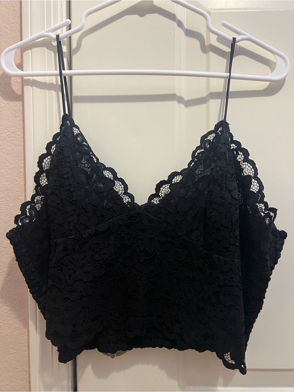 Express Black Lace Crop Top